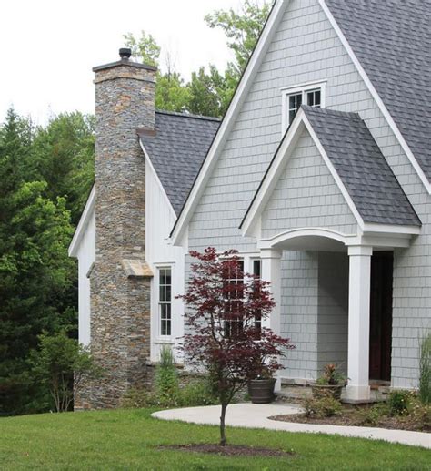 white house cedar post dark metal roof|gray roof color for white house.